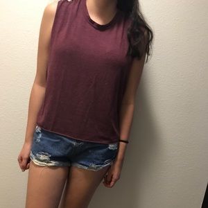 Brandy Melville Maroon Muscle Tee NWOT